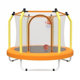 55-inch Trampoline For Kids Indoor & Outdoor Small Toddler Trampoline With Basketball Hoop