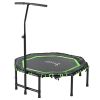 48" Mini Trampoline, Foldable Trampoline with Adjustable Handle Bar for Adults Exercise, Workout, Fitness, Green