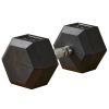 40lbs Rubber Hex Dumbbells Weight Dumbbell Hand Weight Barbell for Body Fitness Training for Home Office Gym, Black