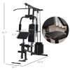 Soozier Home Gym Station Multifunction Fitness Workout Bench Black Comprehensive Exercise Hub 58.25L x 42.5W x 81.5H