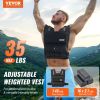 VEVOR Adjustable Weighted Vest, 35lb Weight Vest with Iron Weights, Shoulder Pad, and Reflective Stripe, Body Weight Vest Exercise Set for Men Women
