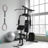 Soozier Home Gym Station Multifunction Fitness Workout Bench Black Comprehensive Exercise Hub 58.25L x 42.5W x 81.5H