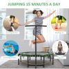 48" Mini Trampoline, Foldable Trampoline with Adjustable Handle Bar for Adults Exercise, Workout, Fitness, Green