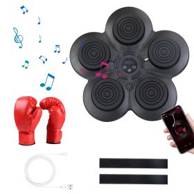 Music Boxing Machine Electronic Wall Target Punching Pad LED Lighted Sandbag Boxing Training Machine Exercise Equipment with Kids Boxing Gloves (Option: wKidGlove)