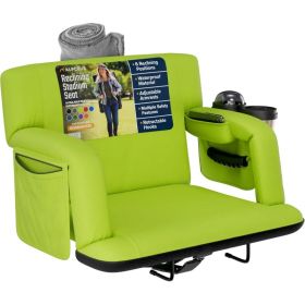 Alpcour Premium Reclining Stadium Seat For Bleachers With Back Support (Option: Lime-25Wide)