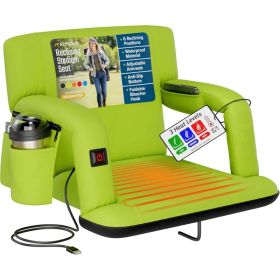 Alpcour Heated Reclining Stadium Seat For Bleachers With Back Support (Option: Lime-21Wide)