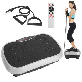 Vibration Exercise Machine With Resistant Bands Remote Control Whole Body Vibration Platform Workout Equipment Home Fitness Training Equipment For Wei (Option: VibrationPlateMachine)