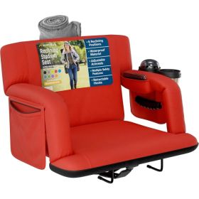 Alpcour Premium Reclining Stadium Seat For Bleachers With Back Support (Option: Red-25Wide)