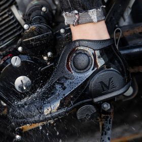 Motorcycle Rain Boots Men's Summer Youth Outdoor Non-slip Wading Shoes Fashion Low Top Flat Work Shoes Rubber Shoes (Option: Black-42)